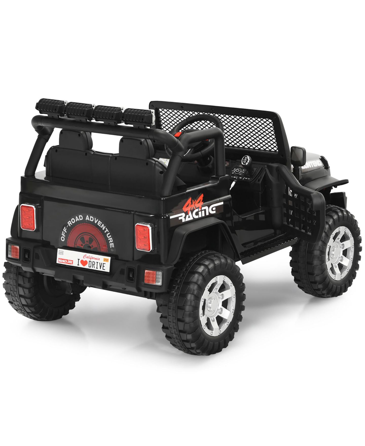 Детская игрушка Costway Kids Ride On Truck, 12V Electric with Remote Control and Lights & Music, 110 lb. Capacity, от 3 лет, цвет: Чёрный — фото 5