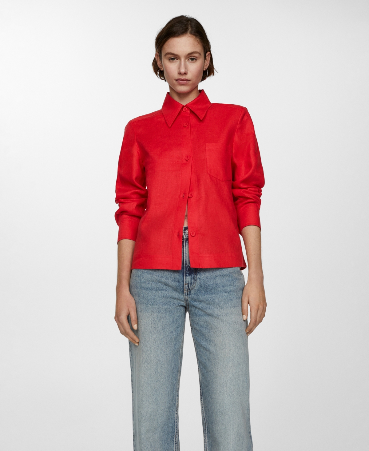 MANGO WOMEN'S LINEN SHIRT 