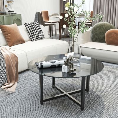 Streamdale Round Clear Coffee Table (35.5")