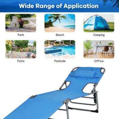 Foldable Lounge Chair Adjustable Folding Recliner Beach Patio
