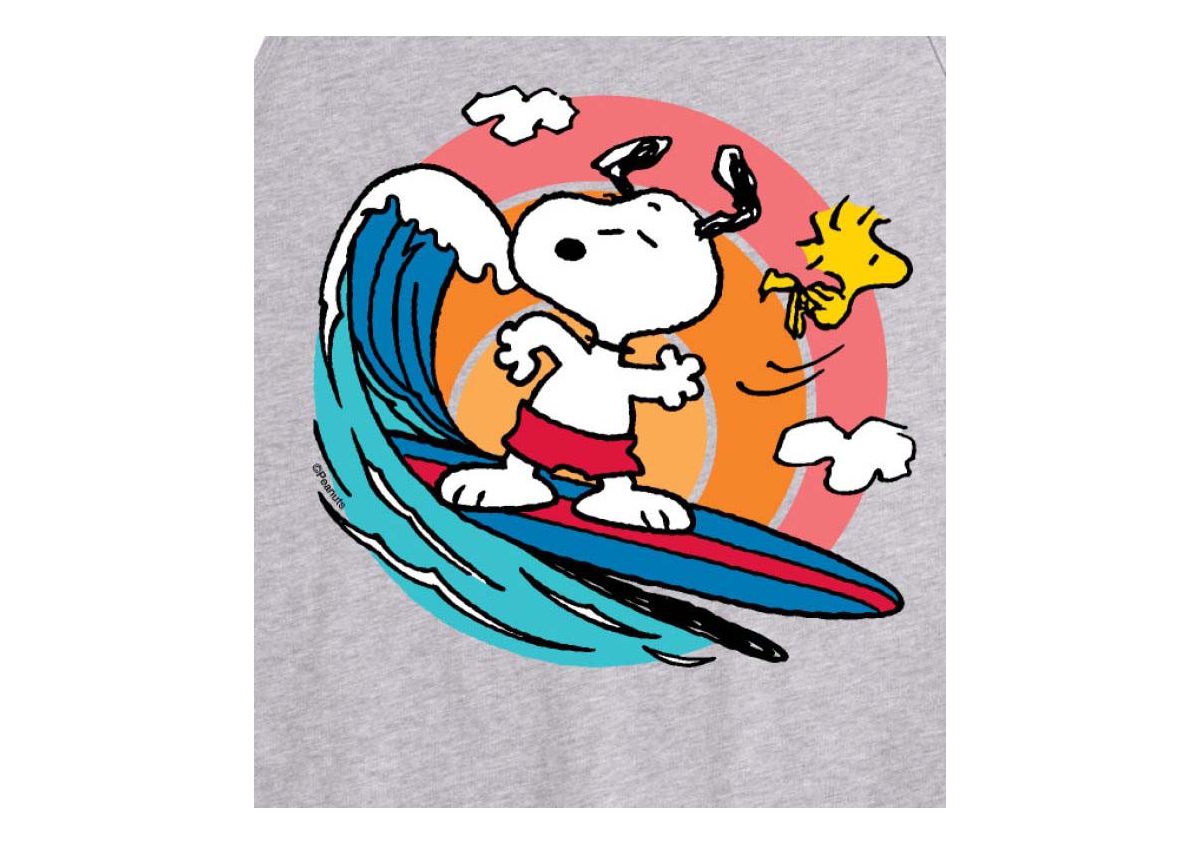 Shop Airwaves Hybrid Apparel Snoopy Woodstock Surf Mens Jersey Tank In Athletic Heather
