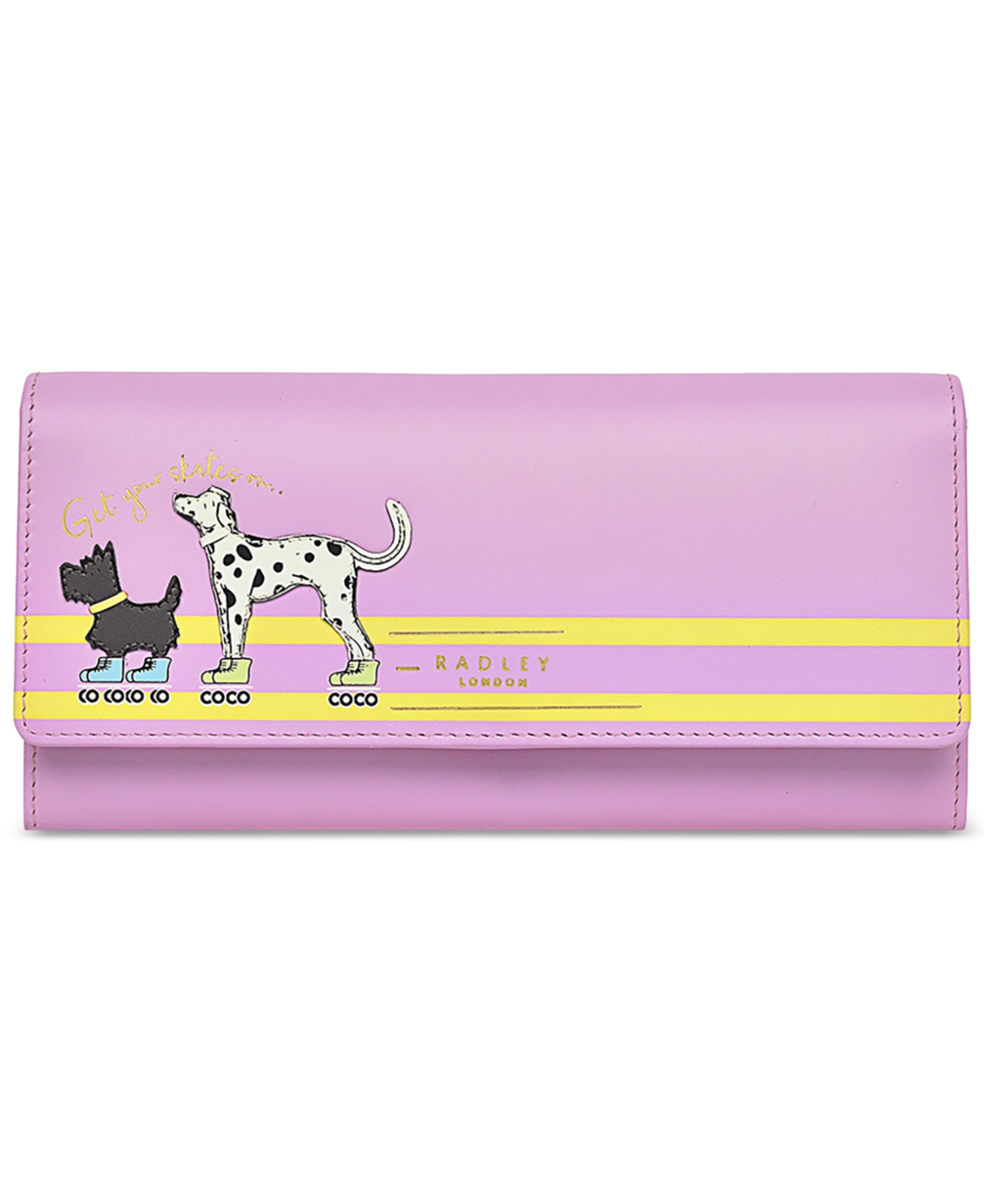 Get Your Skates On Large Leather Flapover Wallet - Sugar Pink