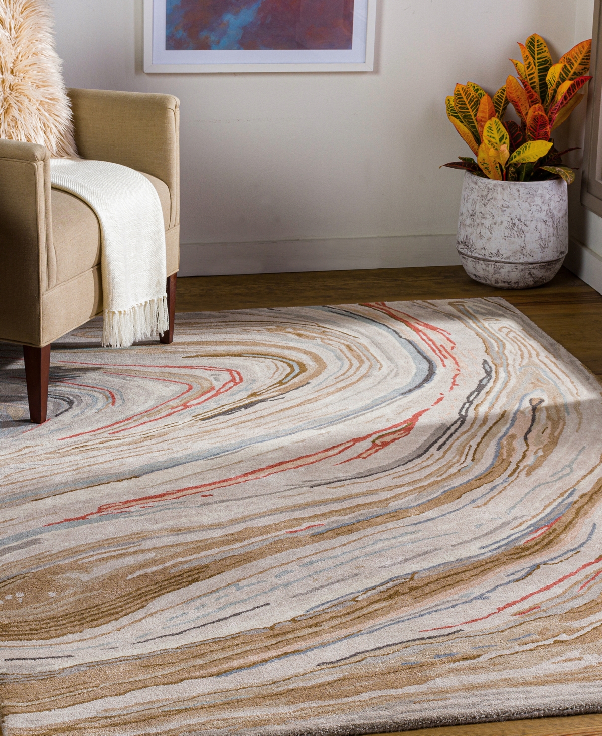 Surya Kavita 23252 Area Rug, 5' X 7'6 In Cocoa