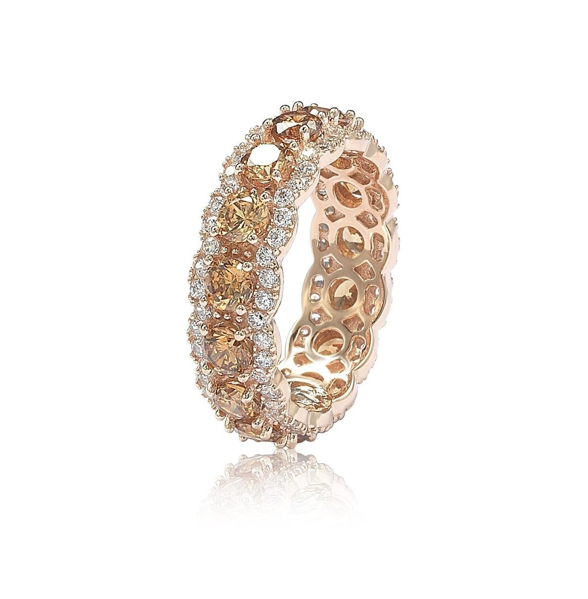 Suzy Levian New York Suzy Levian Sterling Silver Cubic Zirconia Framed Round Eternity Band