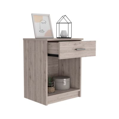 Eco Nightstand, Superior Top, One Drawer, Lower Shelf