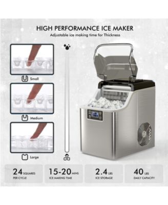Countertop Electric Ice Maker with Ice Scoop and Basket