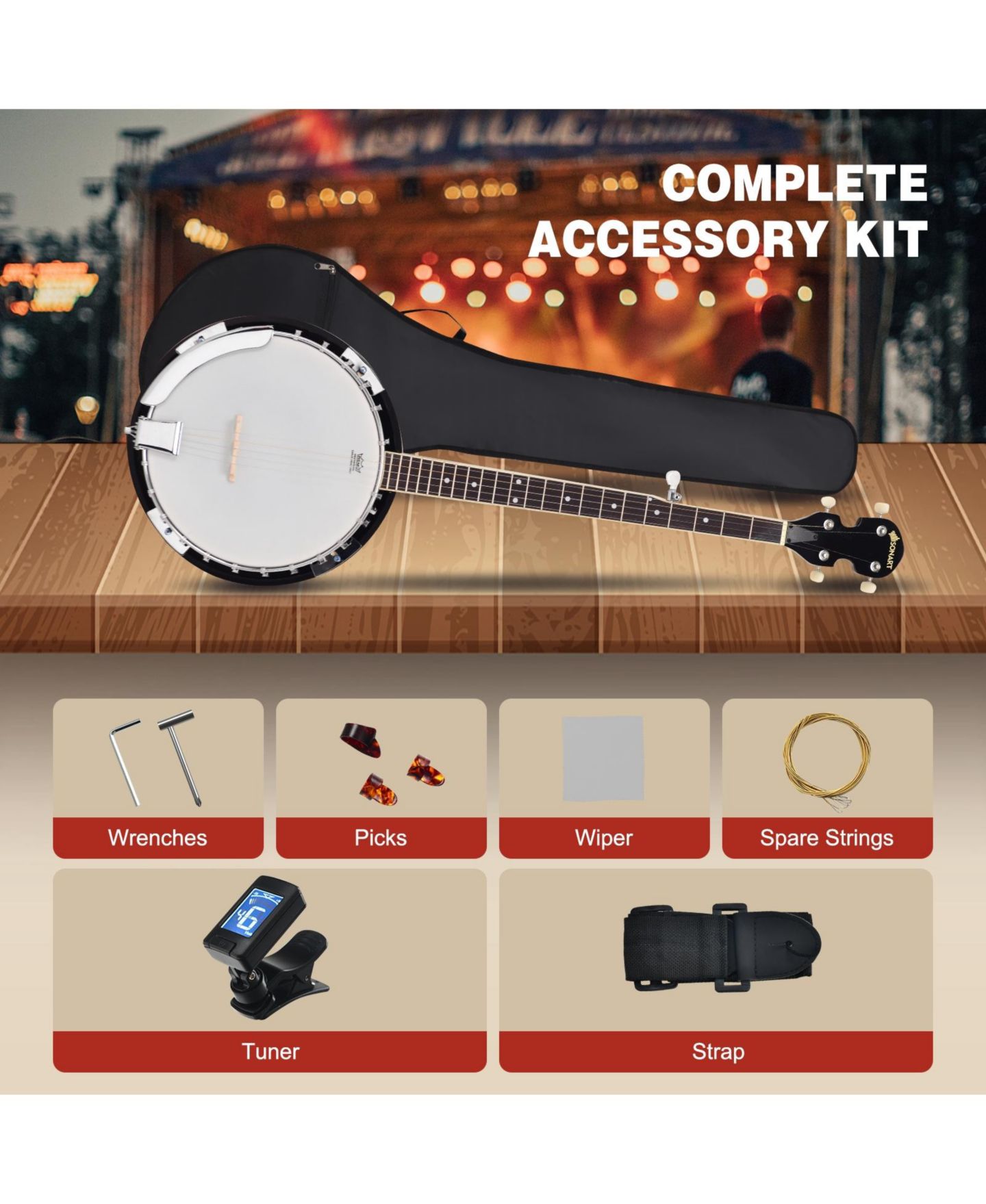 Детская игрушка SUGIFT 5-String Geared Beginner Banjo — фото 9