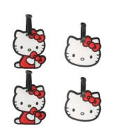 Hello Kitty Sanrio Luggage Tag Bow Pvc Travel Tags Gifts - Set of 4 - Pink, purple