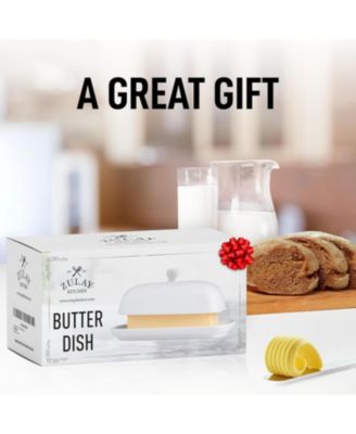 Classic Style Porcelain White Butter Dish With Lid