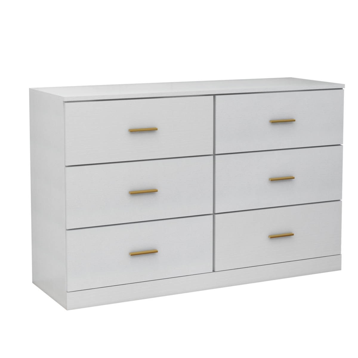 Streamdale Furniture Modern White 6-Drawer Dresser For Bedroom - Ample Storage Wide Chest Of Drawers, Sturdy & Safe