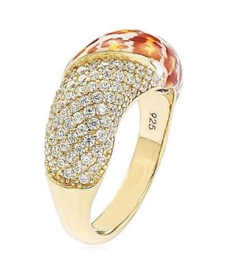 Suzy Levian Sterling Silver Cubic Zirconia Pave Leopard "Wild Side" Ring