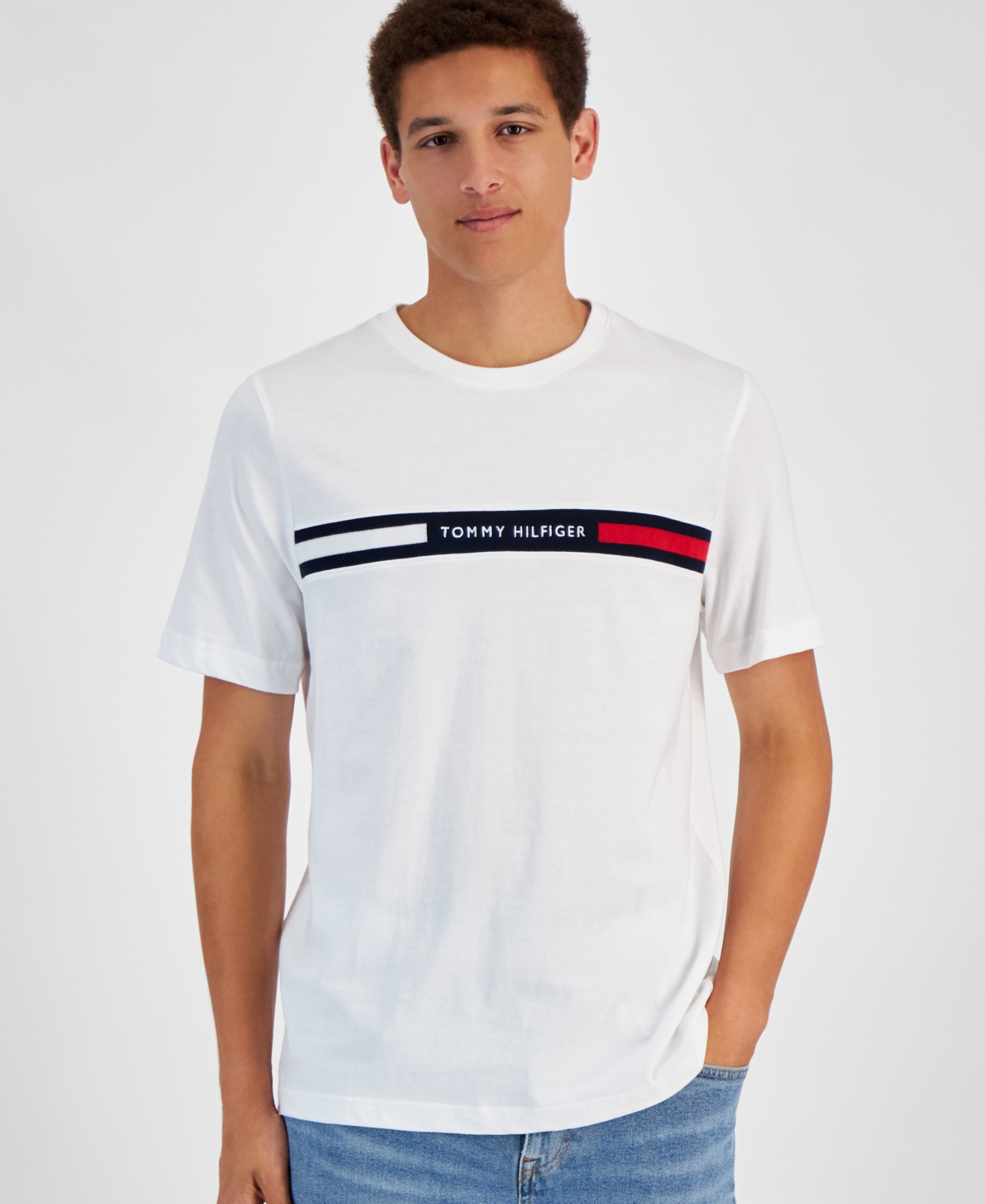 Tommy Hilfiger Hilfiger Chest Insert Mens T-shirt In White
