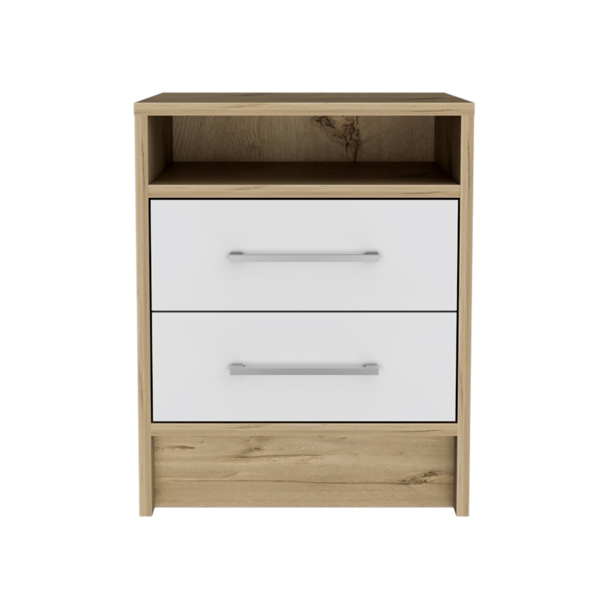 Streamdale Furniture Rowley 2-Drawer 1-Shelf Rectangle Nightstand And Light Oak