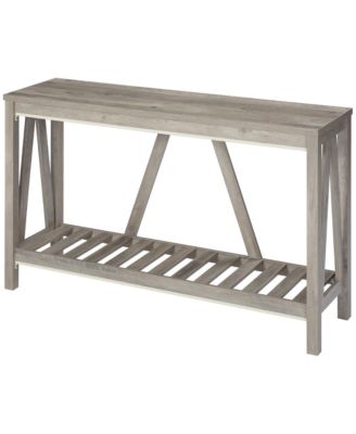 Farmhouse Console Table with Storage Shelf Anti-tipper for Entryway