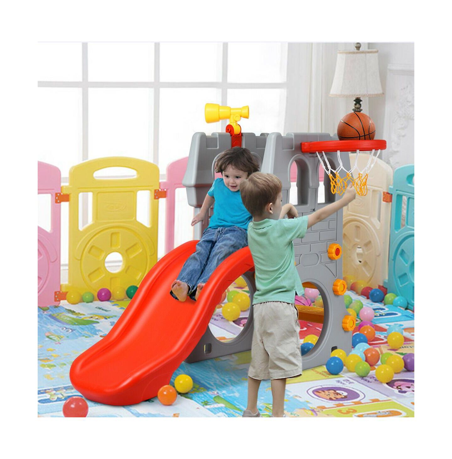 Детский игровой набор INOLAIT 5 in 1 Toddler Climber Slide Playset with Basketball Hoop and Telescope — фото 3