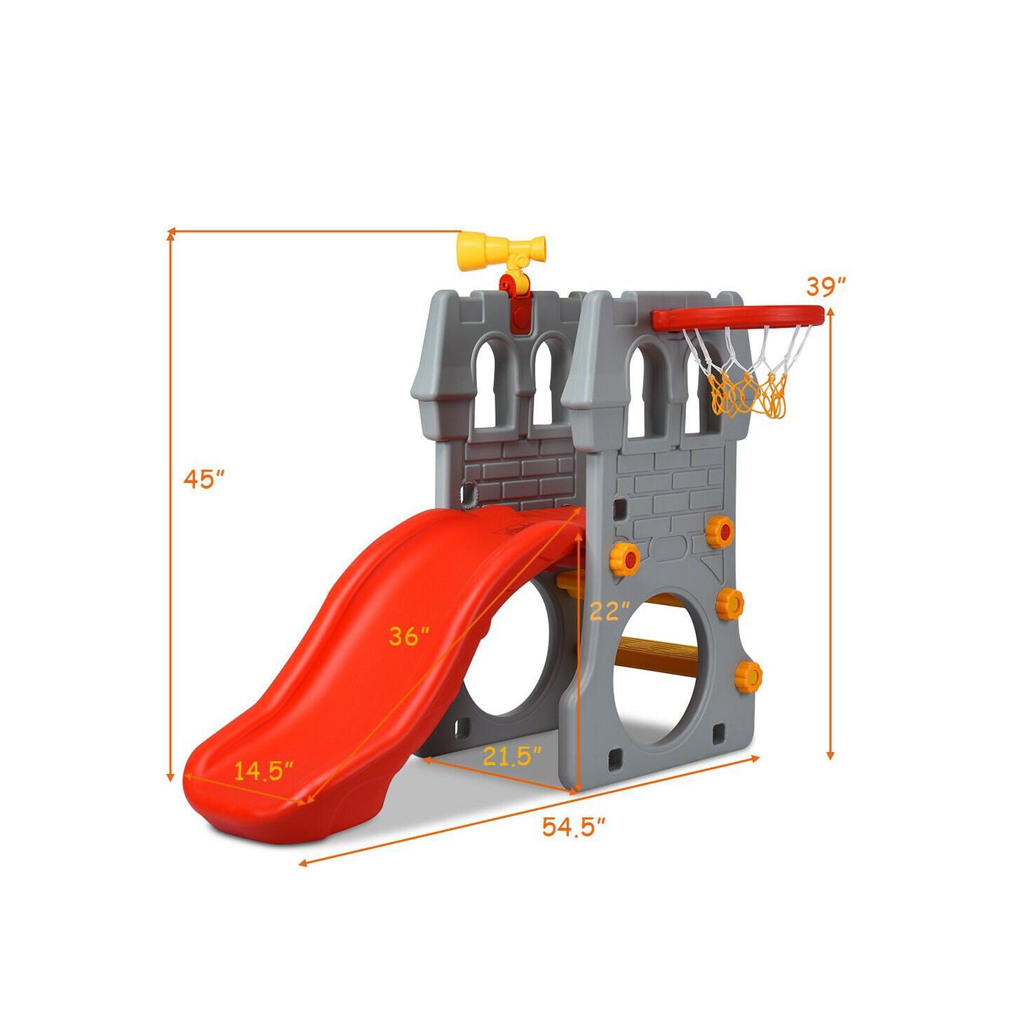 Детский игровой набор INOLAIT 5 in 1 Toddler Climber Slide Playset with Basketball Hoop and Telescope — фото 9