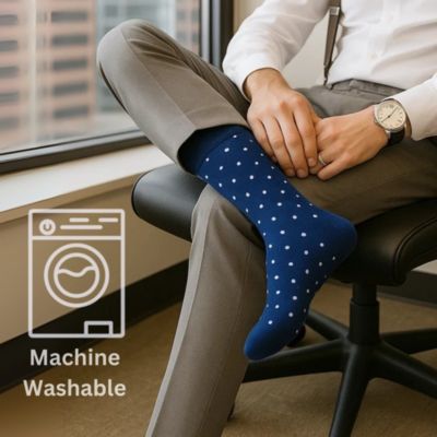 Men's Dress Socks 6 Pair Crew Sock Cotton Dress Socks for Men Solid Ribbed Argyle Pattern Multicolor Fun Designs