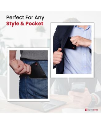 Men's Leather RFID Bifold Wallet 2 ID Windows Divided Bill Section