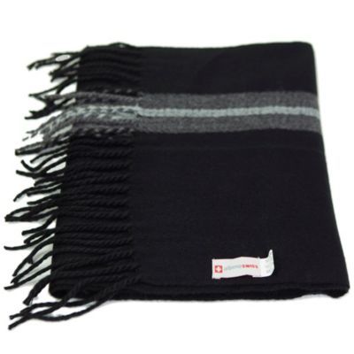Men's Scarf Soft Knit Winter Scarves Plaid Striped or Solid Neck Covering Long Warm Stylish