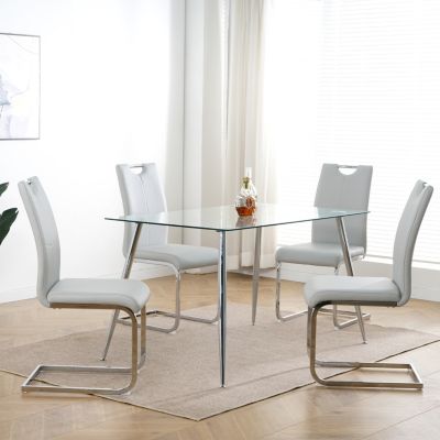 Set of 4 Modern Faux Leather Dining Chairs