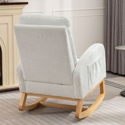 High Back Accent Rocking Chair with Footrest