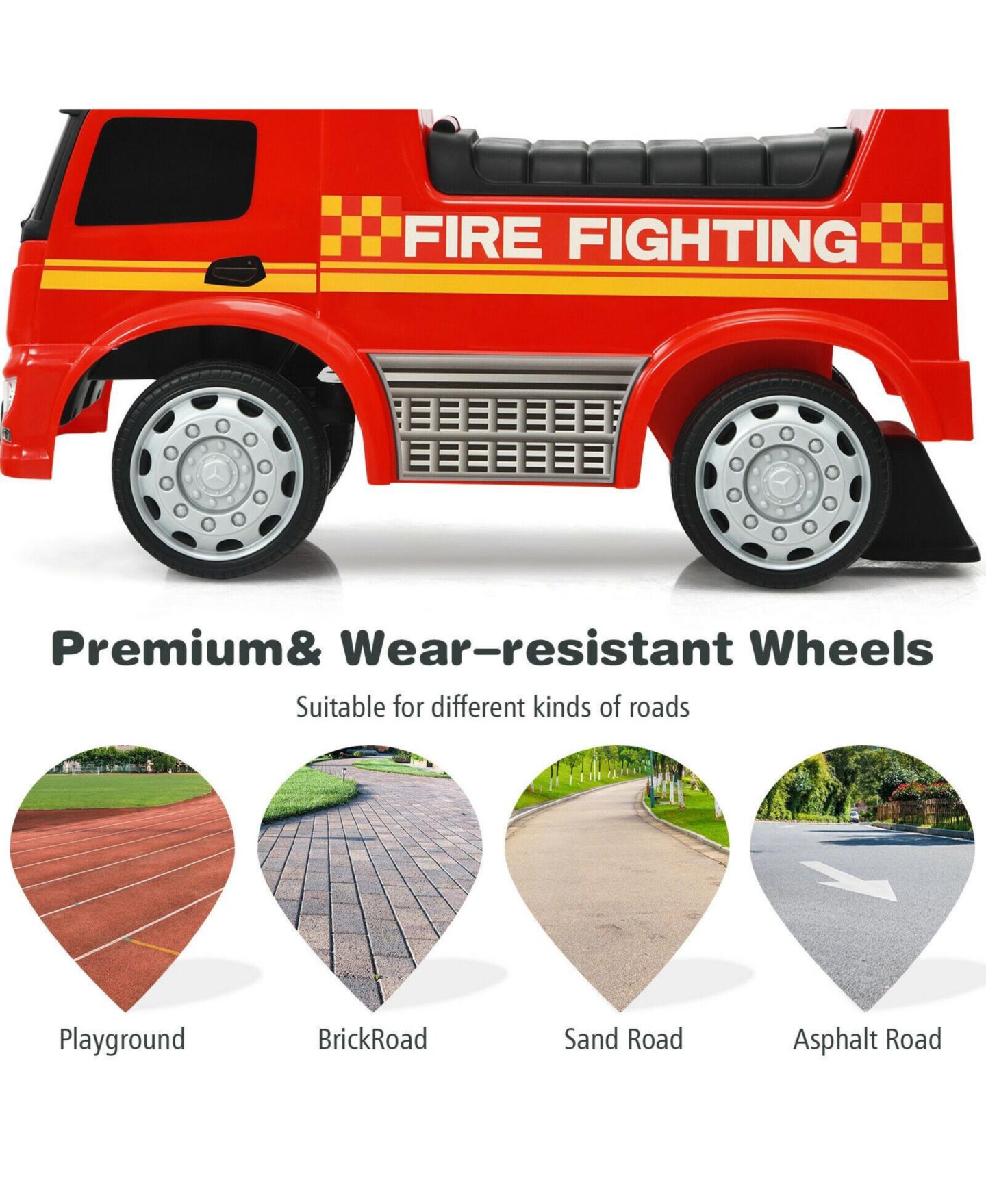 Детская игрушка SUGIFT Licensed Mercedes Benz Fire Engine Racer Ride-On Push Car, Ages 1+ — фото 7
