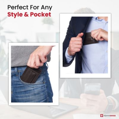 Harper Mens RFID Slim Money Clip Front Pocket Wallet Minimalist Leather ID Card Holder