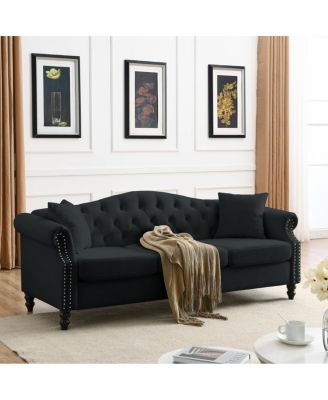 Velvet Chesterfield Sofa 3 Seater with Tufted Couch
