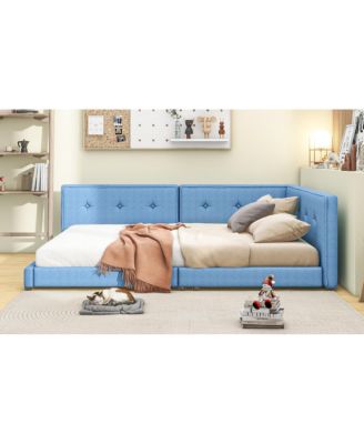 Upholstered Full Size Platform Bed With USB Ports