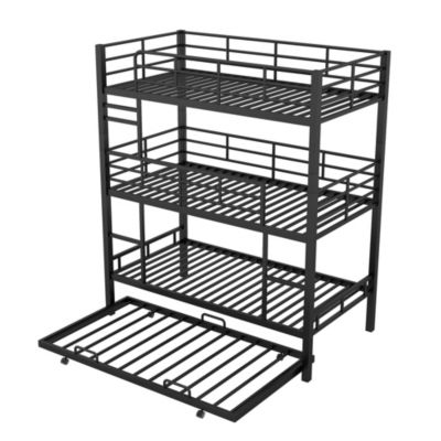 Streamdale Metal Twin Size Triple Bunk Bed With Trundle