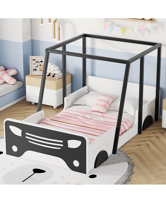 Simplie Fun CarShaped Twin Bed with Roof and Wheels Macy's