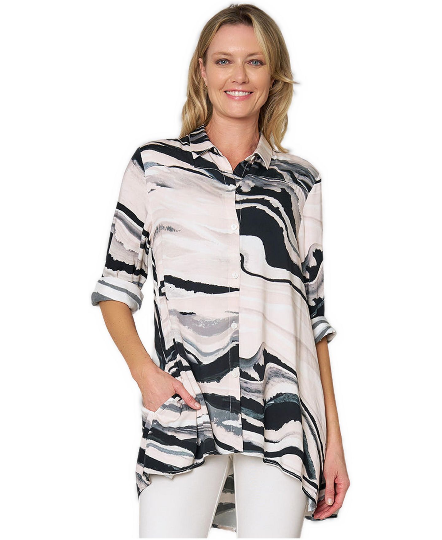 Женский топ Stella Carakasi A-line EcoVero So Chic Tunic, цвет: С принтом — фото 1