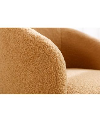 Streamdale Khaki Teddy Fabric Accent Barrel Chair