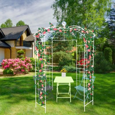 Streamdale White Birdcage Shape Wedding Pergola - 81.3" X 114.2"