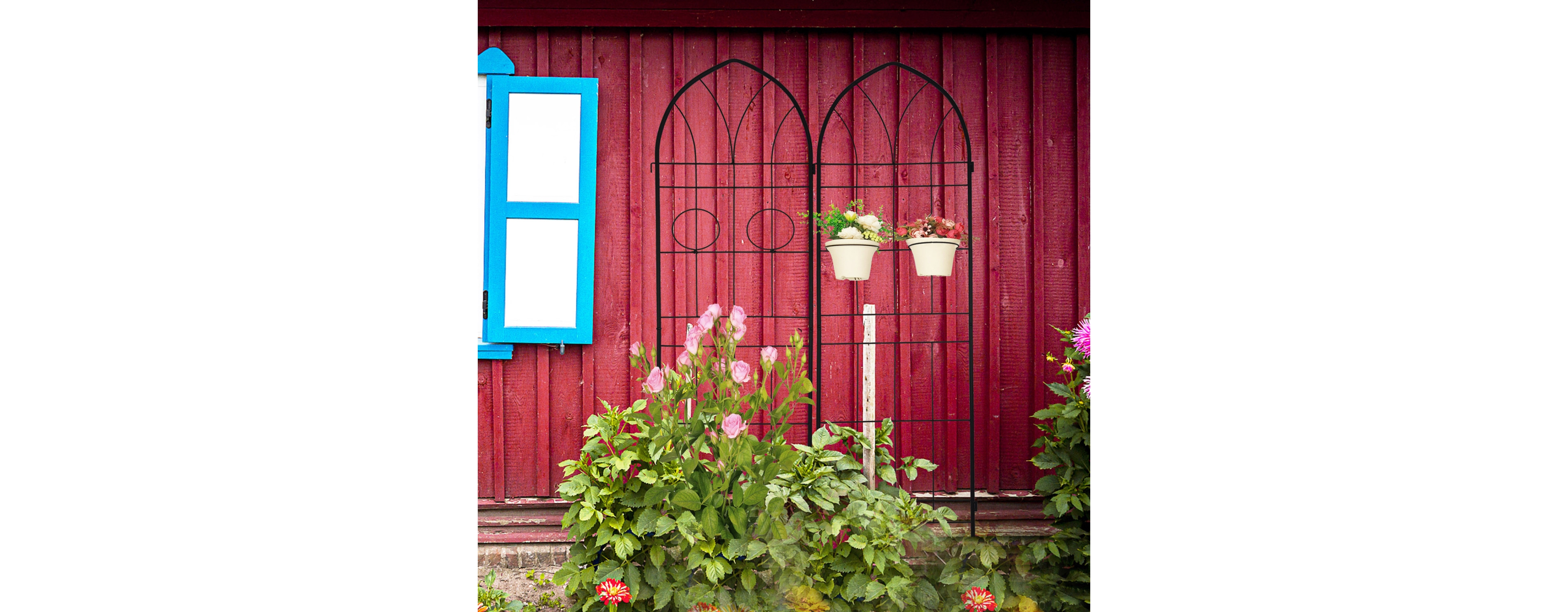 Metal Garden Trellis 78.7" X 19.7" for Climbing Plants