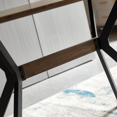  MDF Dining Table with Black Metal Legs