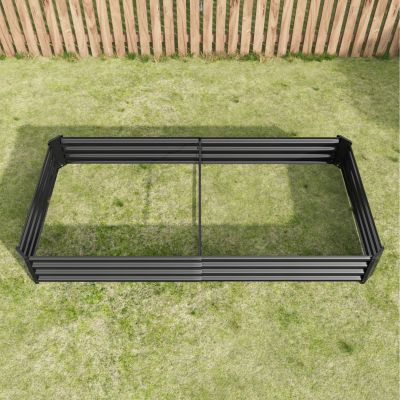 Streamdale Metal Raised Garden Bed Kit for Flowers, Veggies (7.6x3.7x0.98ft
