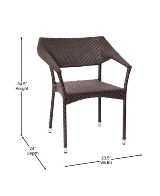 Cheri Fade And Weather Resistant Modern Pe Rattan Patio Dining Chair With Reinforced Steel Frame, Set of 4