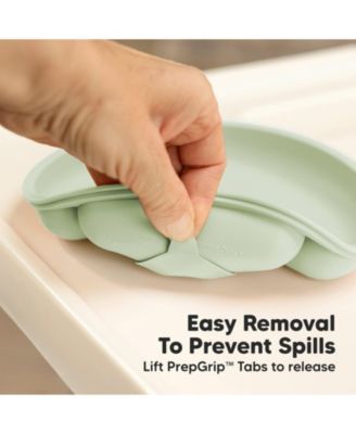 3-Pack Prep Suction Plates with Lids, 100% Silicone Baby Plates with Lid, BPA-Free Kids Divided Toddler Plates