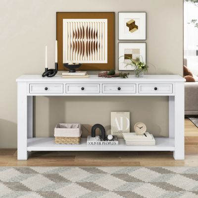 Console Table with Storage and Shelf for Entryway