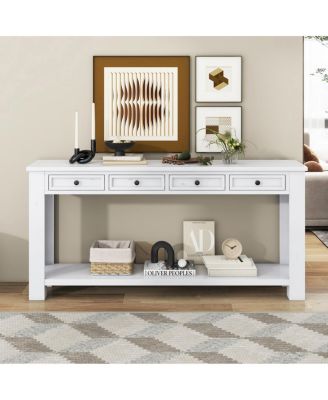 Console Table with Storage and Shelf for Entryway