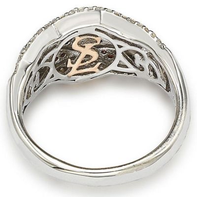 Sterling Silver Cubic Zirconia Multi-Color Wave Ring