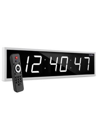 Large Digital Clock, 48" LED Wall Clock with Alarms, Timer & More