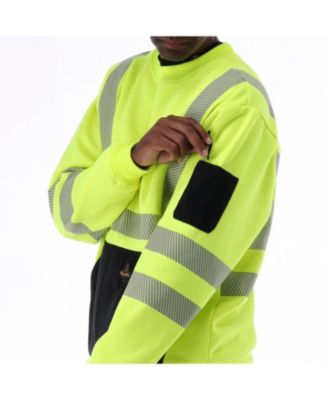 Men's HiVis Crewneck Sweatshirt - High Visibility Work Pullover, Warm Safety Sweatshirt