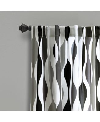 Mid Century Geo Light Filtering Window Curtain Panels