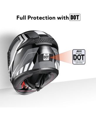 RUN-F3 Full Face Motorcycle Helmet DOT Approved Removable Liner Street Bike S