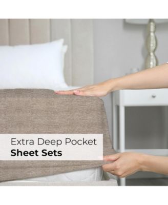 18"-24" Extra Deep Pocket Microfiber 6-Pc. Sheet Set, King
