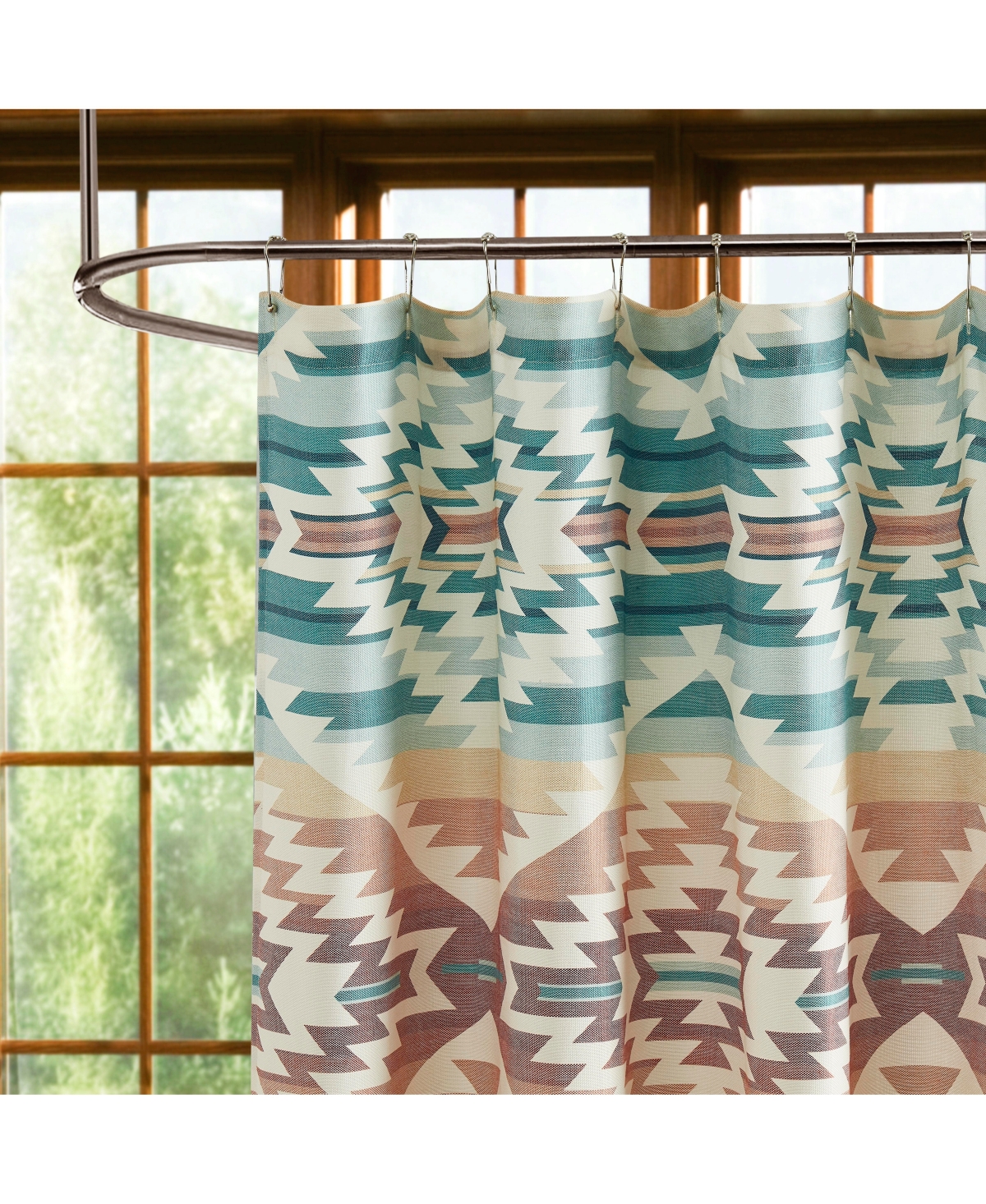 Pendleton Pagosa Springs Cotton Shower Curtain 72" X 72" In Green