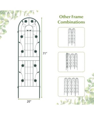 2 Pack 71 x 20 Inch Metal Garden Trellis Rustproof Plant Support for Climbing Plants