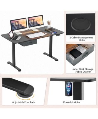 Electric Standing Desk 55'' x 28'' Height Adjustable Sit Stand with USB Charging Port